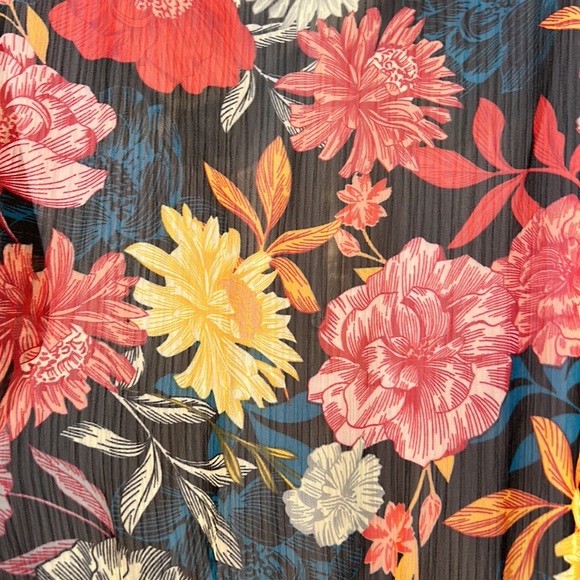 Time and Tru Floral Sheer Side Split Bathing Suit Cover Up Size 1X - Picture 8 of 9